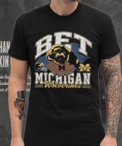 Michigan Wolverines Bet Helmet Franklin T Shirt 1 Michigan Wolverines Bet Helmet Franklin T Shirt