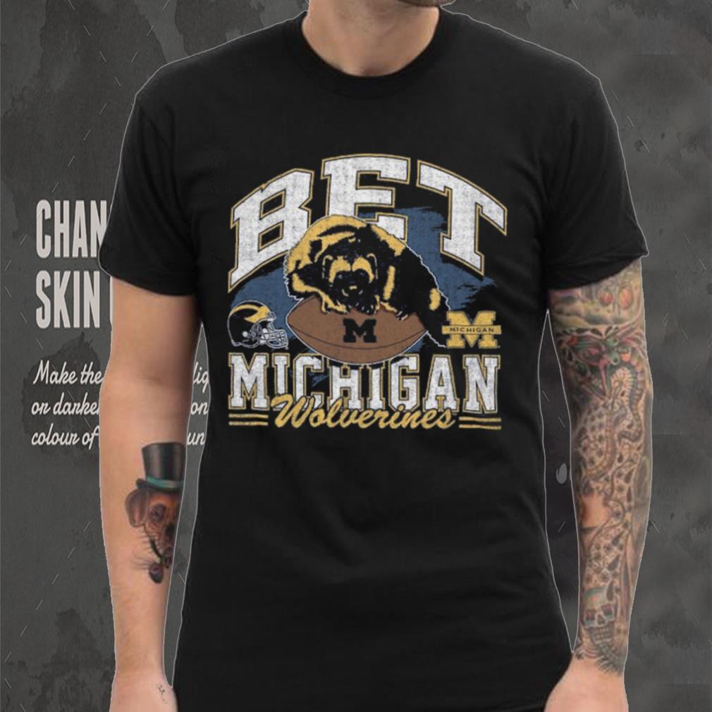 Michigan Wolverines Bet Helmet Franklin T Shirt Michigan Wolverines Bet Helmet Franklin T Shirt