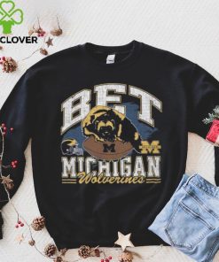 Michigan Wolverines Bet Helmet Franklin T Shirt 3 Michigan Wolverines Bet Helmet Franklin T Shirt