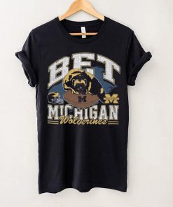 Michigan Wolverines Bet Helmet Franklin T Shirt 5 Michigan Wolverines Bet Helmet Franklin T Shirt
