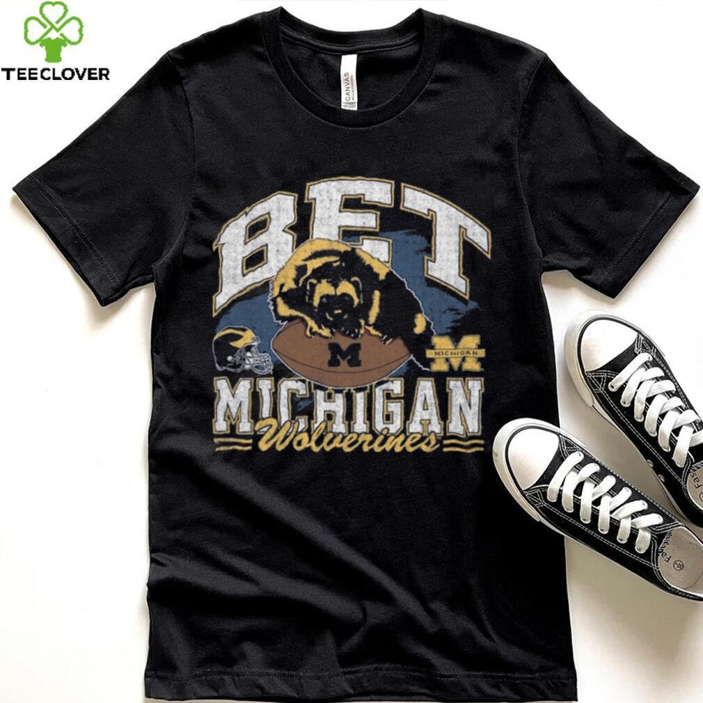 Michigan Wolverines Bet Helmet Franklin T Shirt Michigan Wolverines Bet Helmet Franklin T Shirt