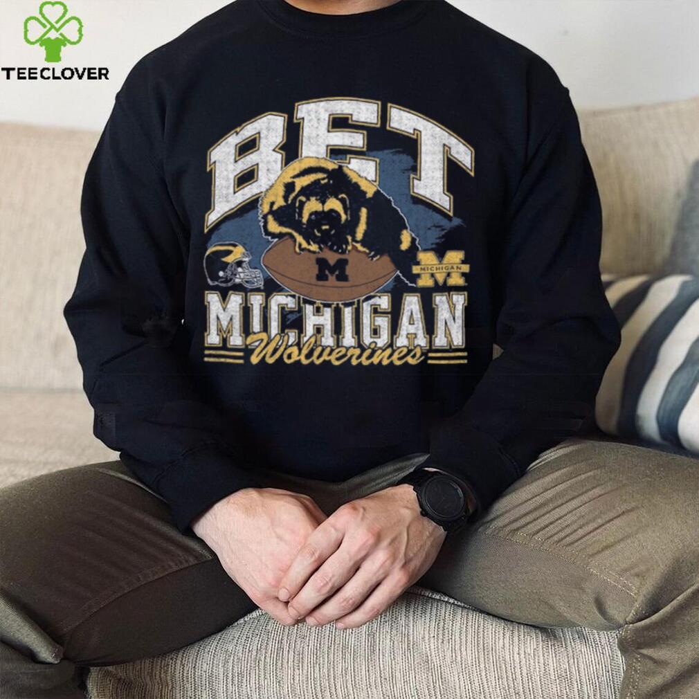 Michigan Wolverines Bet Helmet Franklin T Shirt Michigan Wolverines Bet Helmet Franklin T Shirt