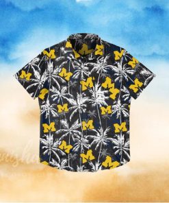 Michigan Wolverines Black Floral Hawaiian Shirt