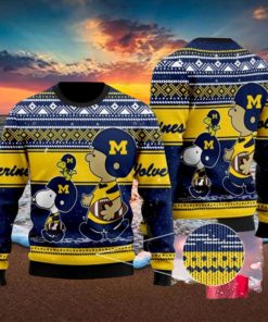 Michigan Wolverines Charlie Brown Snoopy Wear Football Jersey Ugly Christmas Sweater