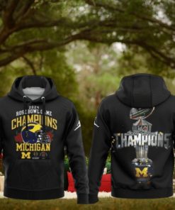 Michigan Wolverines College Football Playoff 2024 Rose Bowl Champions Hoodie