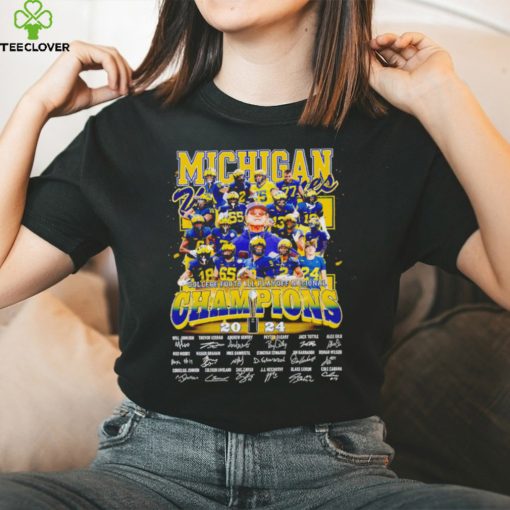 Michigan Wolverines College Football Playoff National Champions 2024 Signature T Shirt