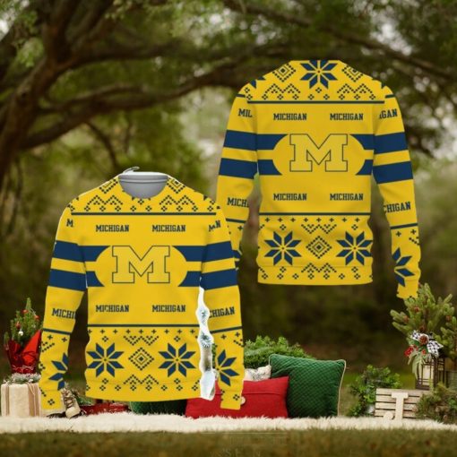 Michigan Wolverines Custom New Uniforms For Fan Gear Ugly Christmas AOP Sweater