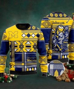 Michigan Wolverines Custome Name Football Christmas Ugly Sweater