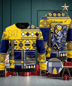 Michigan Wolverines Custome Name Football Christmas Ugly Sweater