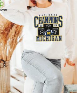 Michigan Wolverines Fanatics Branded College Football Playoff 2023 National Champions Scoreboard T Shirt