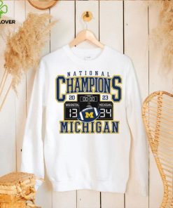 Michigan Wolverines Fanatics Branded College Football Playoff 2023 National Champions Scoreboard T Shirt