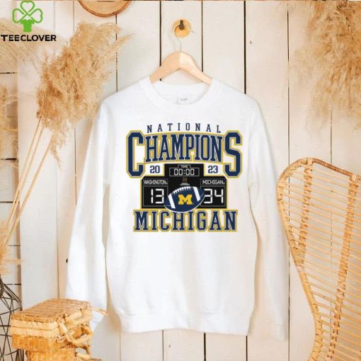 Michigan Wolverines Fanatics Branded College Football Playoff 2023 National Champions Scoreboard T Shirt