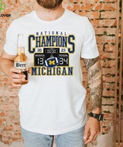 Michigan Wolverines Fanatics Branded College Football Playoff 2023 National Champions Scoreboard T Shirt