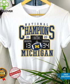 Michigan Wolverines Fanatics Branded College Football Playoff 2023 National Champions Scoreboard T Shirt