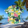 Michigan Wolverines Black Floral Hawaiian Shirt