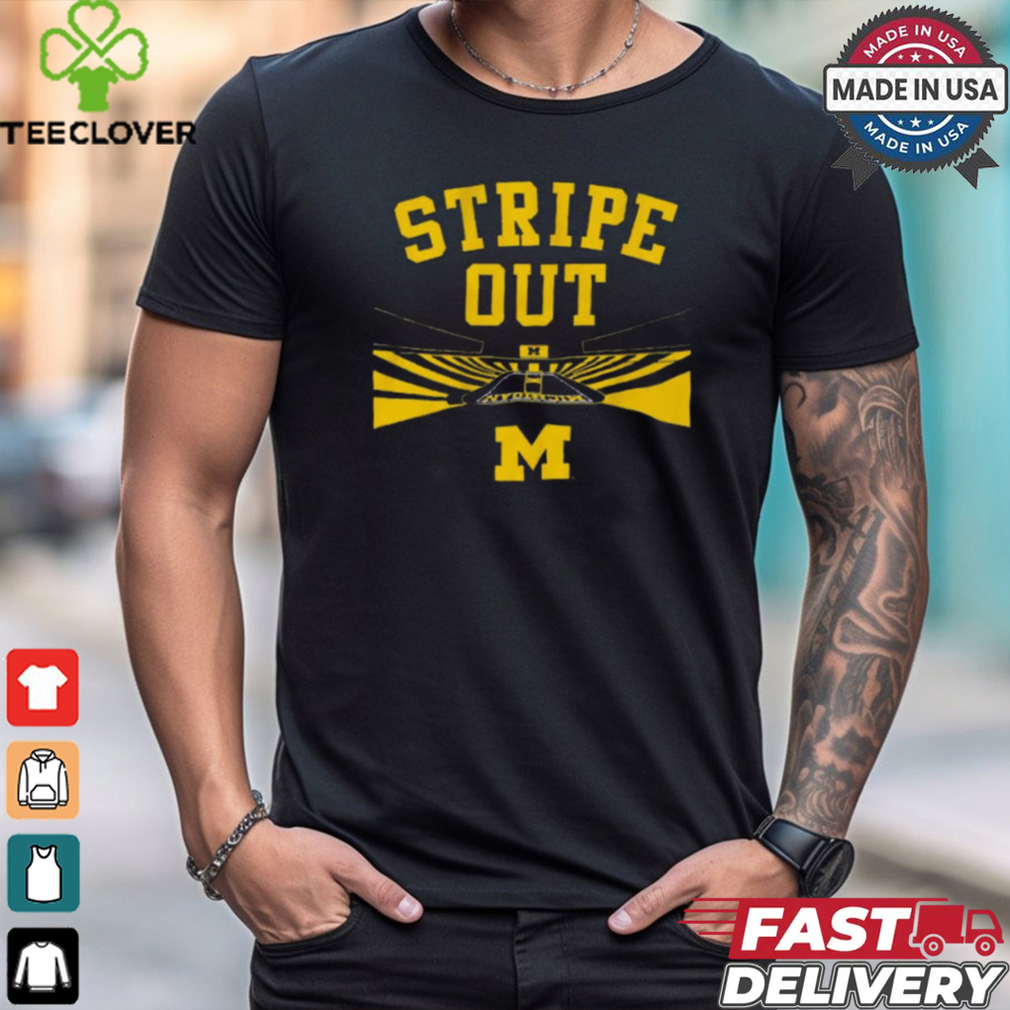 Michigan Wolverines Football Big House Stripe Out t shirt Michigan Wolverines Football Big House Stripe Out t shirt