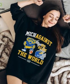 Michigan Wolverines Football Michagainst Go Blue The World Mascot Shirt