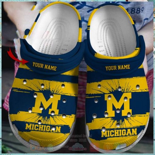 Michigan Wolverines Football Ncaa Custom Name Crocs Clog Shoes