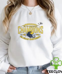 Michigan Wolverines Grey 2023 Football Laces Big 10 Conference Champions Logo Shirt