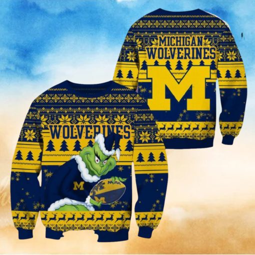 Michigan Wolverines Grinch Christmas Ugly Sweater NCAA Funny Gift For Men And Women