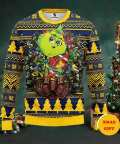 Michigan Wolverines Grinch Hug Christmas AOP Sweater
