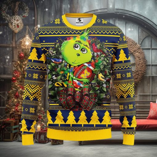 Michigan Wolverines Grinch Hug Christmas Ugly Sweater