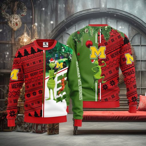 Michigan Wolverines Grinch & Scooby doo Christmas Ugly Sweater