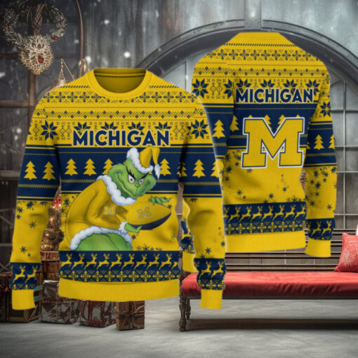 Michigan Wolverines Grinch Ugly Christmas Sweater