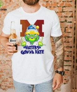 Michigan Wolverines Grinch middle finger haters gonna hate shirt 2 Michigan Wolverines Grinch middle finger haters gonna hate shirt