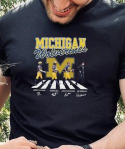 Michigan Wolverines Hassan Haskins Ronnie Bell Aidan Hutchinson And Jim Harbaugh Abbey Road Signatures Shirt
