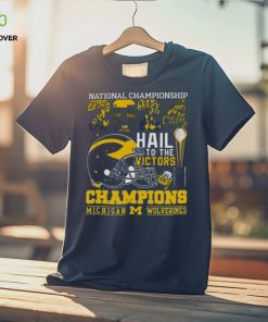 Michigan Wolverines Helmet Football 2024 National Championship Hail To The Victors Champions Shirt