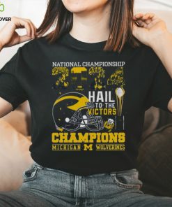 Michigan Wolverines Helmet Football 2024 National Championship Hail To The Victors Champions Shirt