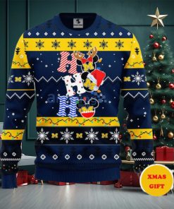 Michigan Wolverines Hohoho Mickey Christmas AOP Sweater