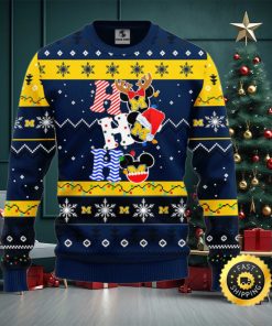Michigan Wolverines Hohoho Mickey Christmas Ugly Sweater