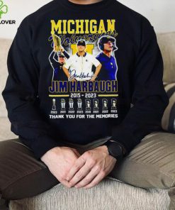 Michigan Wolverines Jim Harbaugh 2015 2023 Thank you for the memories football coach signature poster shirt