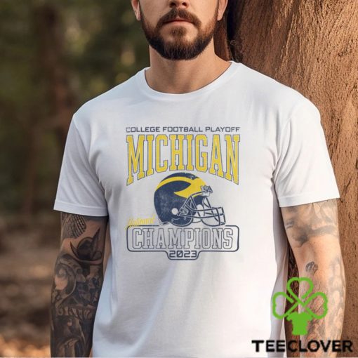 Michigan Wolverines League Collegiate Wear CFP 2023 National Champions Arched Victory Falls Shirts