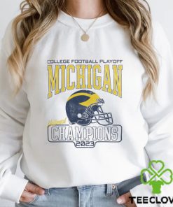 Michigan Wolverines League Collegiate Wear CFP 2023 National Champions Arched Victory Falls Shirts