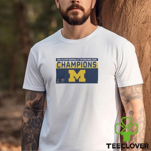 Michigan Wolverines Logo College Football Playoff 2024 Rose Bowl Champions Shirts