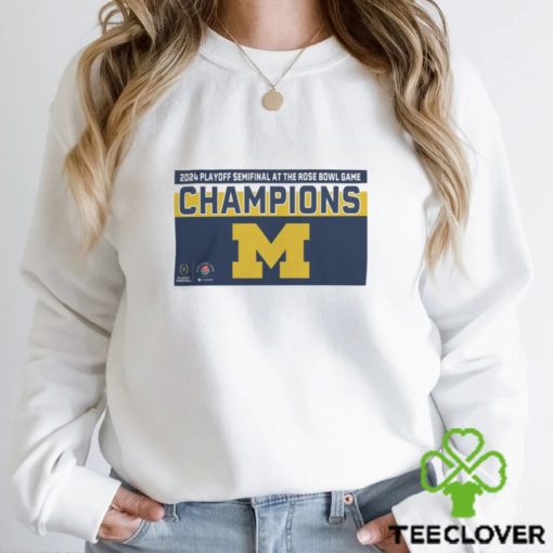 Michigan Wolverines Logo College Football Playoff 2024 Rose Bowl Champions Shirts