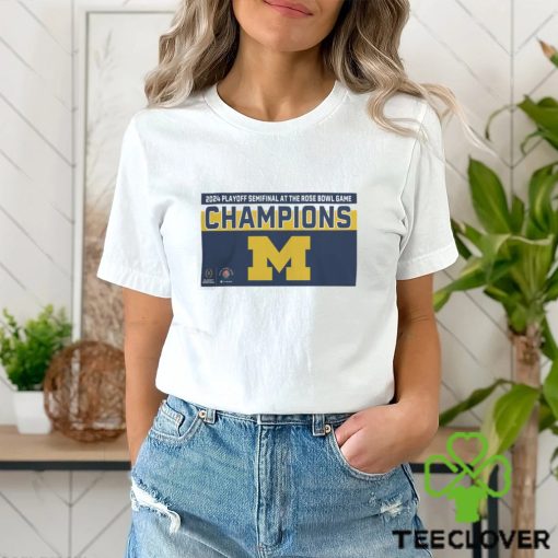 Michigan Wolverines Logo College Football Playoff 2024 Rose Bowl Champions Shirts