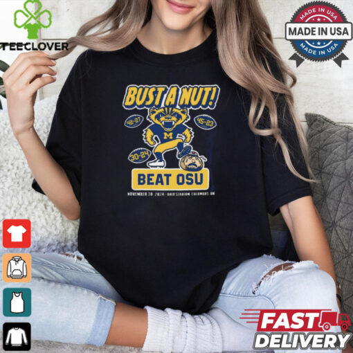 Michigan Wolverines Mascot Bust A Nut Beat Osu November 30 2024 Ohio Stadium Columbus Oh hoodie, sweater, longsleeve, shirt v-neck, t-shirt