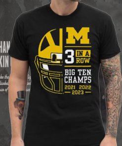 Michigan Wolverines Mens 2023 Back to Back 3X Conference Champions Shirt.