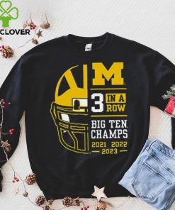 Michigan Wolverines Mens 2023 Back to Back 3X Conference Champions Shirt.