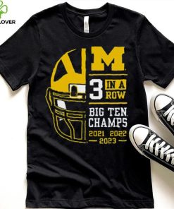 Michigan Wolverines Mens 2023 Back to Back 3X Conference Champions Shirt.