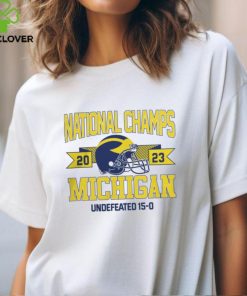 Michigan Wolverines Merch Michigan Football National Champions Arched Helmet T Shirt