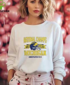 Michigan Wolverines Merch Michigan Football National Champions Arched Helmet T Shirt