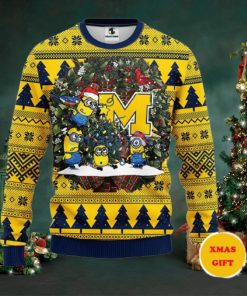 Michigan Wolverines Minion Christmas AOP Sweater