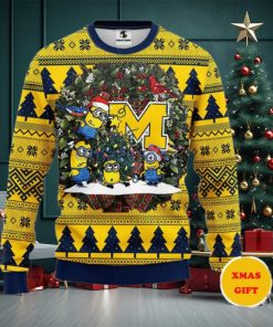Michigan Wolverines Minion Christmas AOP Sweater