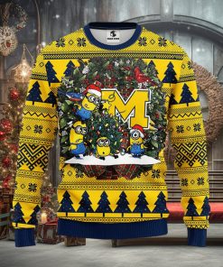 Michigan Wolverines Minion Christmas Ugly Sweater