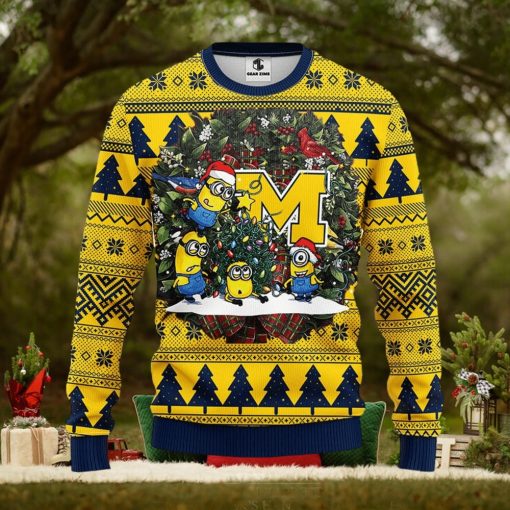 Michigan Wolverines Minion Christmas Ugly Sweater